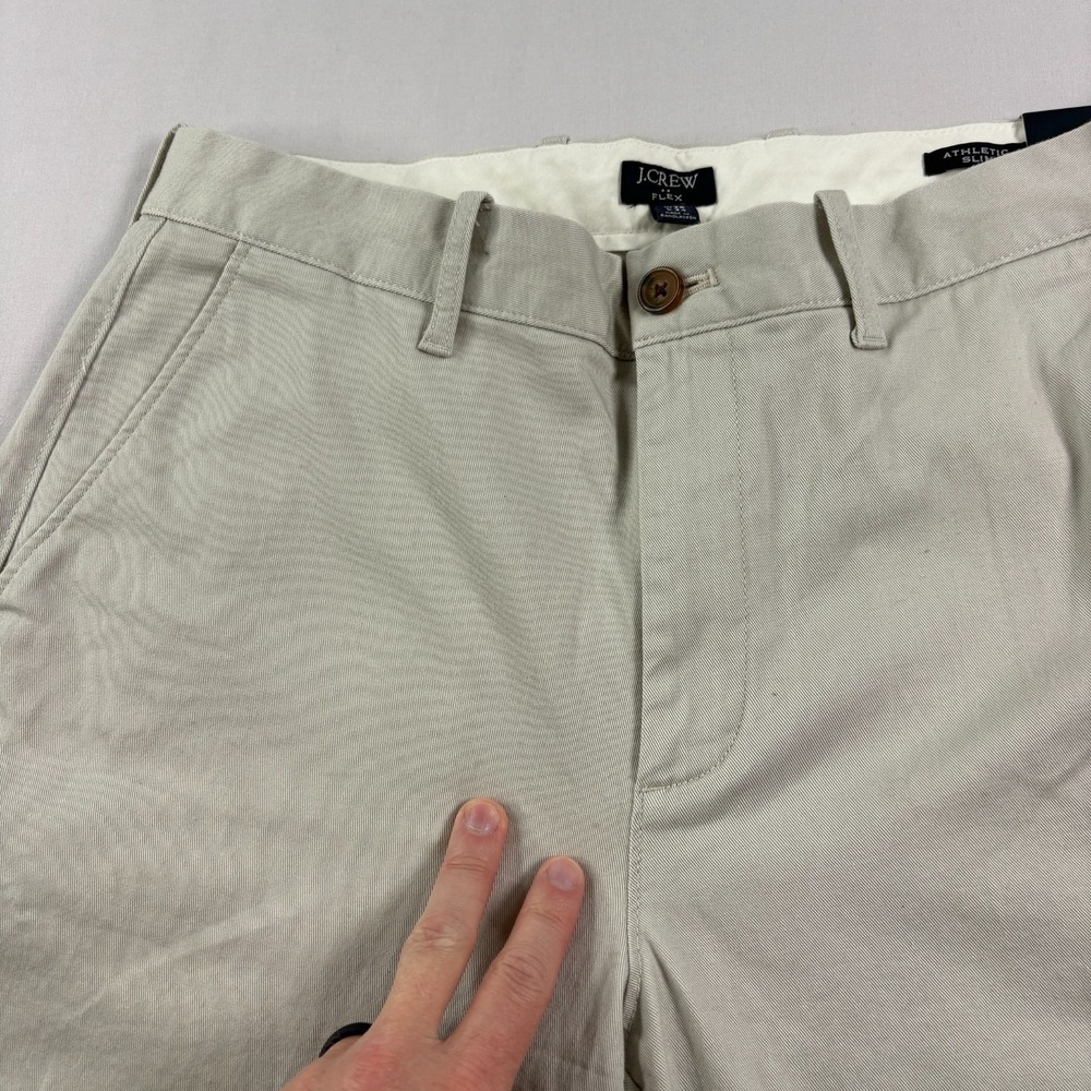 J Crew Pants Mens 36x34 (Fits 34x34) Beige Chino Athletic Slim Fit Preppy NEW - Picture 3 of 13